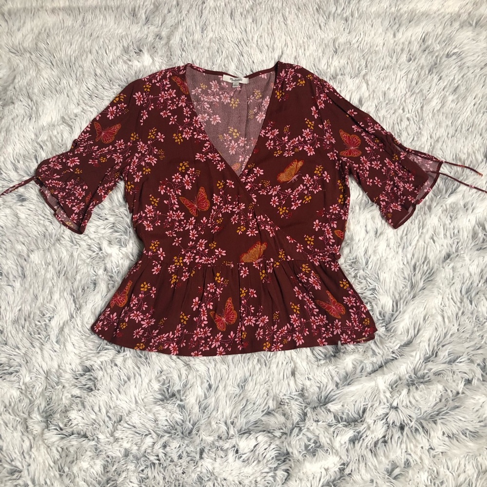 Madewell Tie-Sleeve wrap top